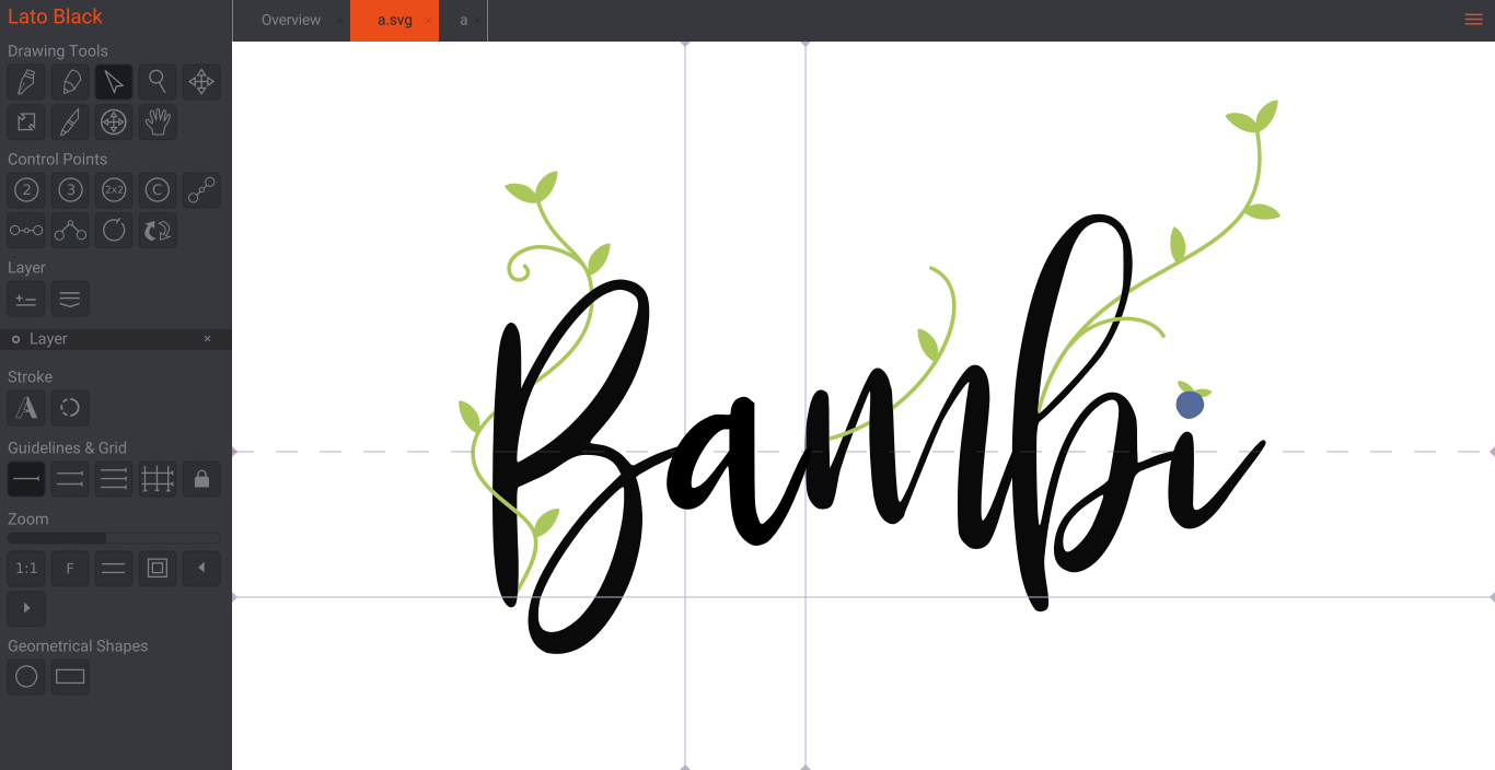 bambi berry a font made by yandi adi prasetya in birdfont2