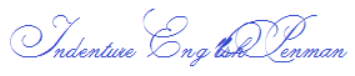 IndentrueEnglishPenmanDemoFont